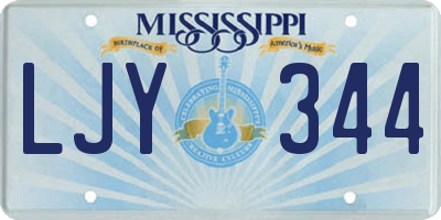 MS license plate LJY344