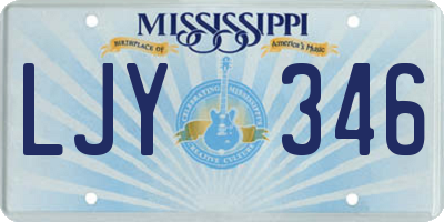 MS license plate LJY346