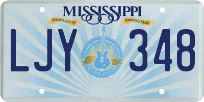 MS license plate LJY348