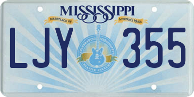 MS license plate LJY355