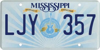 MS license plate LJY357