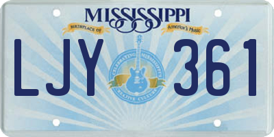 MS license plate LJY361