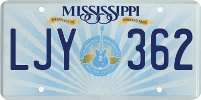 MS license plate LJY362