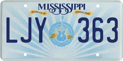 MS license plate LJY363