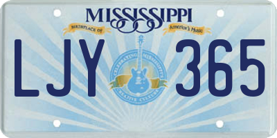 MS license plate LJY365