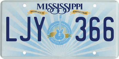 MS license plate LJY366