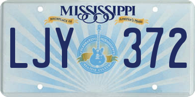 MS license plate LJY372