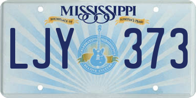 MS license plate LJY373