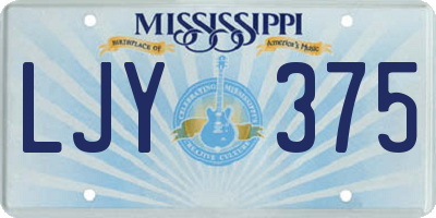 MS license plate LJY375