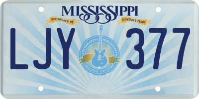 MS license plate LJY377