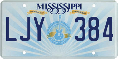 MS license plate LJY384