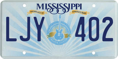 MS license plate LJY402