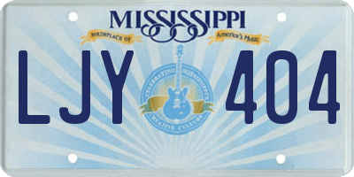 MS license plate LJY404