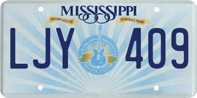 MS license plate LJY409