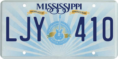 MS license plate LJY410