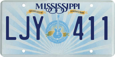 MS license plate LJY411