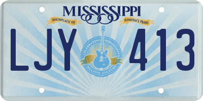 MS license plate LJY413