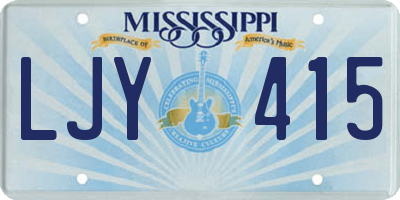 MS license plate LJY415