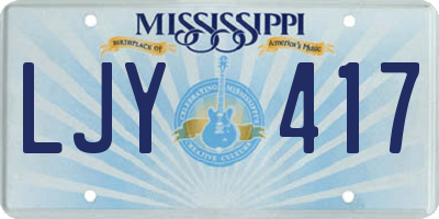 MS license plate LJY417