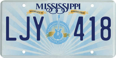 MS license plate LJY418