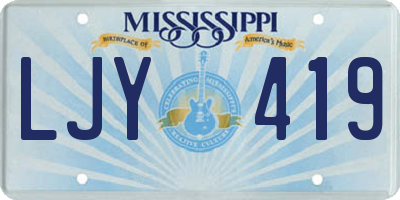 MS license plate LJY419