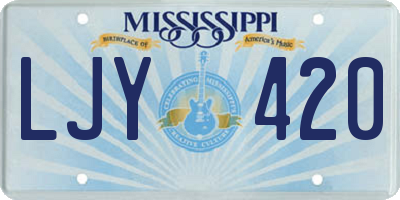 MS license plate LJY420
