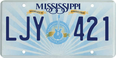 MS license plate LJY421