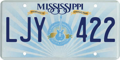 MS license plate LJY422