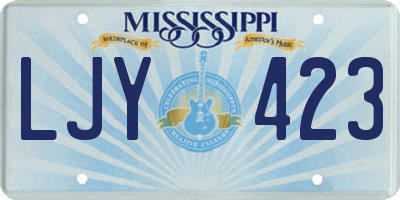 MS license plate LJY423