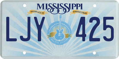 MS license plate LJY425