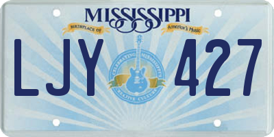 MS license plate LJY427