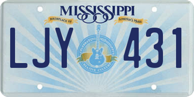 MS license plate LJY431