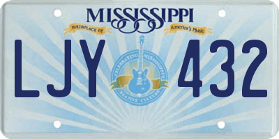 MS license plate LJY432