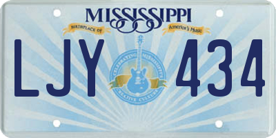 MS license plate LJY434