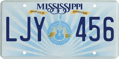 MS license plate LJY456