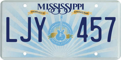 MS license plate LJY457