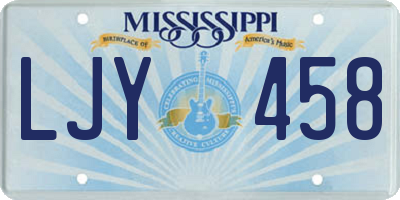 MS license plate LJY458