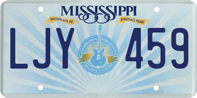 MS license plate LJY459