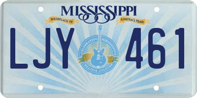 MS license plate LJY461