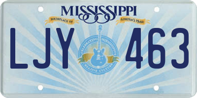 MS license plate LJY463