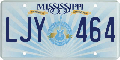 MS license plate LJY464