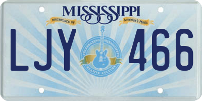 MS license plate LJY466