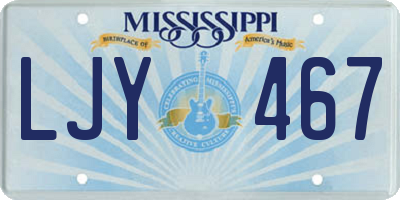 MS license plate LJY467