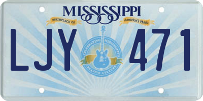 MS license plate LJY471