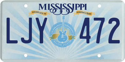 MS license plate LJY472