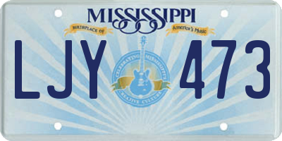 MS license plate LJY473