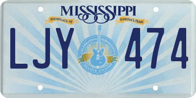 MS license plate LJY474