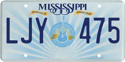 MS license plate LJY475