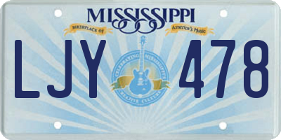 MS license plate LJY478