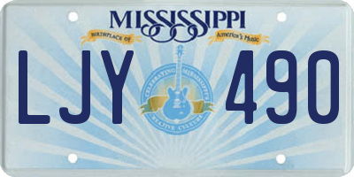 MS license plate LJY490